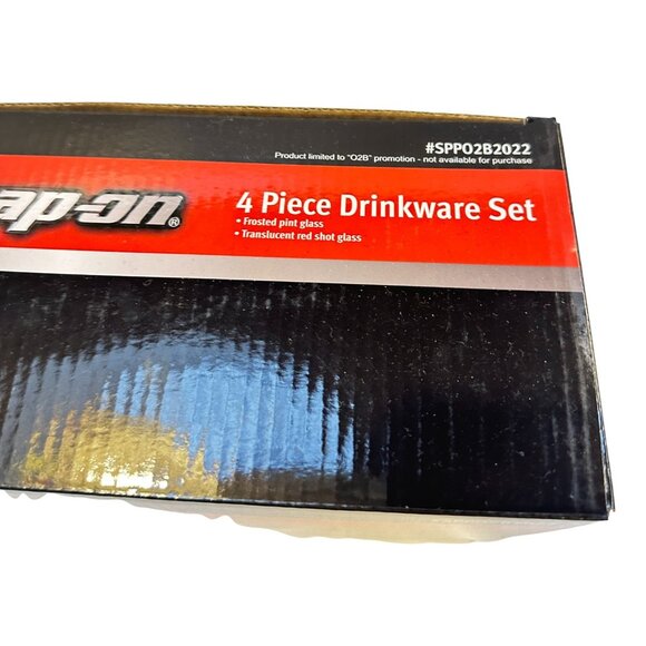 Snap-On Drinkware 4 Glass Box Set New  2 Pilsner and 2 Shot Mens - Picture 11 of 14
